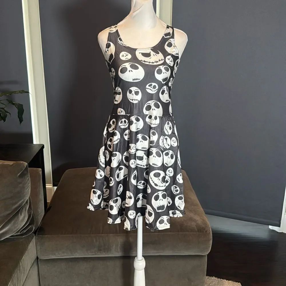 Women’s Skater Dress Sleeveless Skeleton Design Halloween Size XS/S NEW